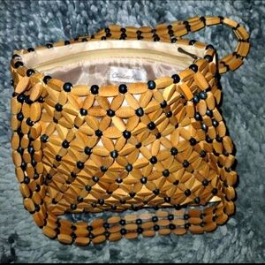 Wood Beaded Handbag
